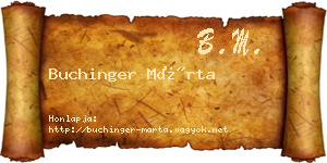 Buchinger Márta névjegykártya